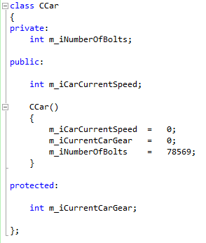 Public, Private and Protected Member Varialbles in a C++ Class